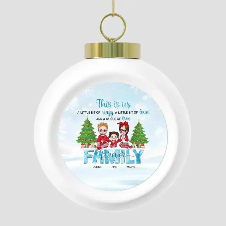 Family Forever - Custom Name - Personalized Gifts For Family - Glass Ornament from PrintKOK costs $ 19.99