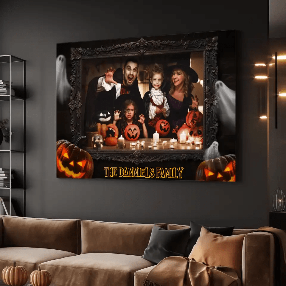 Family Halloween Photo - Custom Photo - Personalized Gifts For Family - Canvas Gallery Wraps from PrintKOK costs $ 24.99