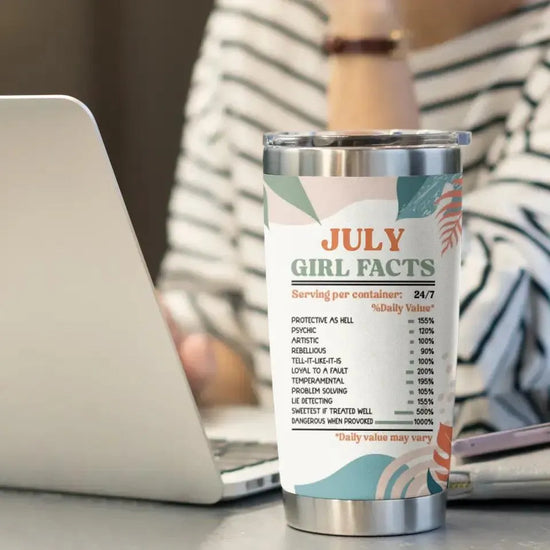 Girl Facts - Custom Month - Personalized Gifts For Her - 20oz Tumbler from PrintKOK costs $ 35.99