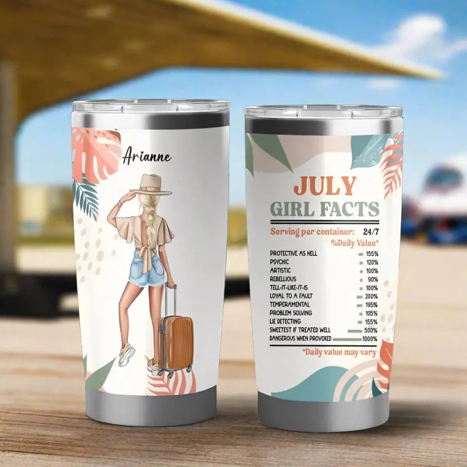 Girl Facts - Custom Month - Personalized Gifts For Her - 20oz Tumbler from PrintKOK costs $ 35.99