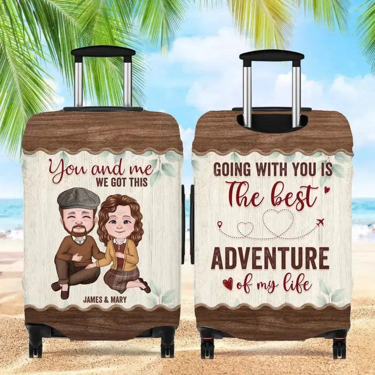  Let's embark on a journey filled with love and excitement! Pack your personalized luggage cover and get ready for the adventure of a lifetime!