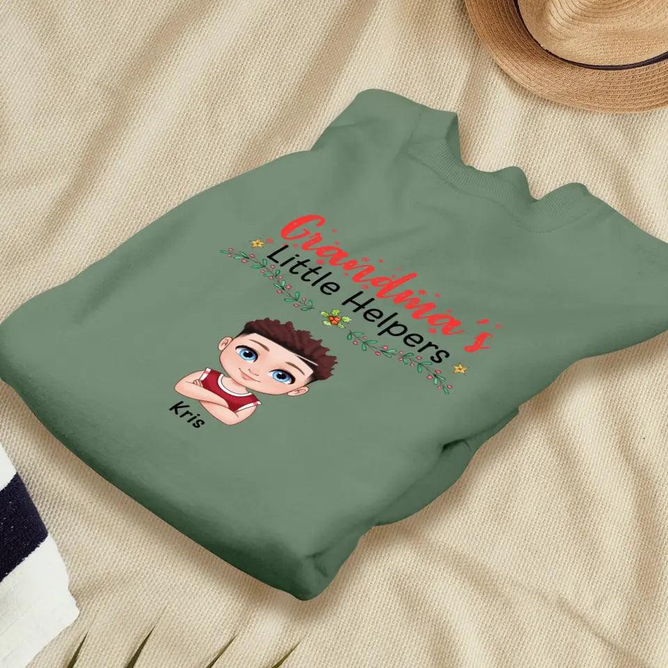 Grandma's Little Helpers - Personalized Family Sweater from PrintKOK costs $ 45.99