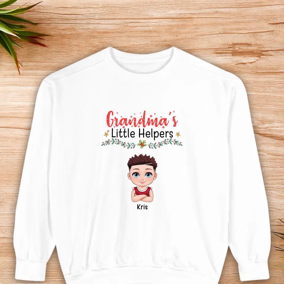 Grandma's Little Helpers - Personalized Family Sweater from PrintKOK costs $ 48.99