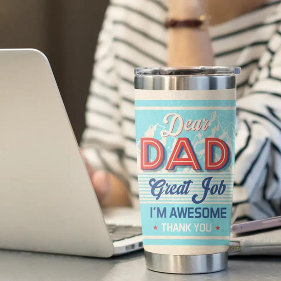 Great Job Dad - Custom Name - Personalized Gifts For Dad - 20oz Tumbler from PrintKOK costs $ 35.99