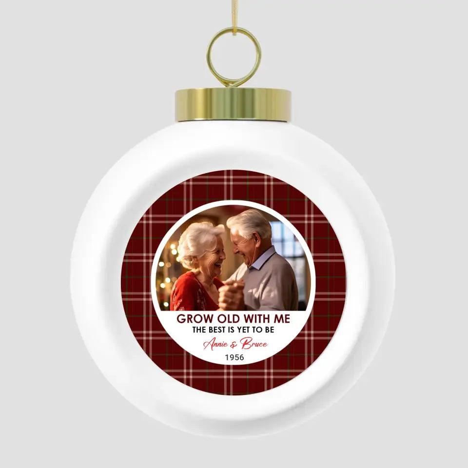 Grow Old With Me - Custom Photo - Personalized Gift For Couples - Ceramic Ornament from PrintKOK costs $ 19.99