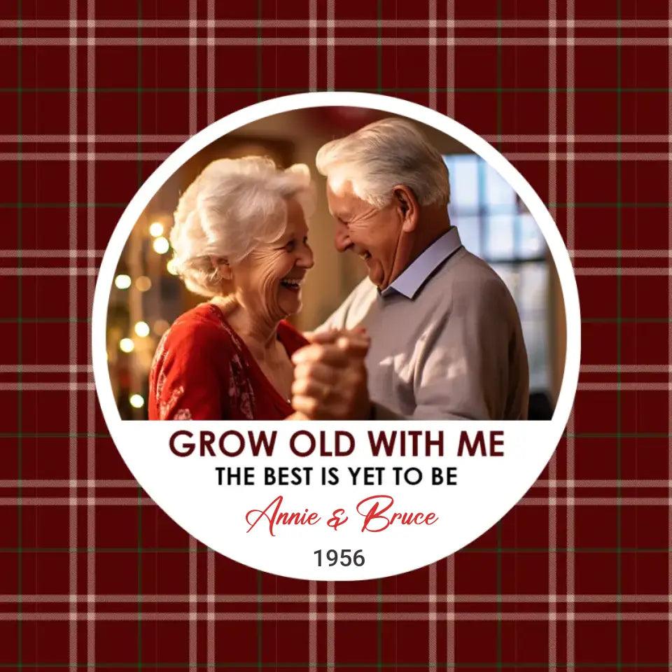 Grow Old With Me - Custom Photo - Personalized Gift For Couples - Ceramic Ornament from PrintKOK costs $ 23.99