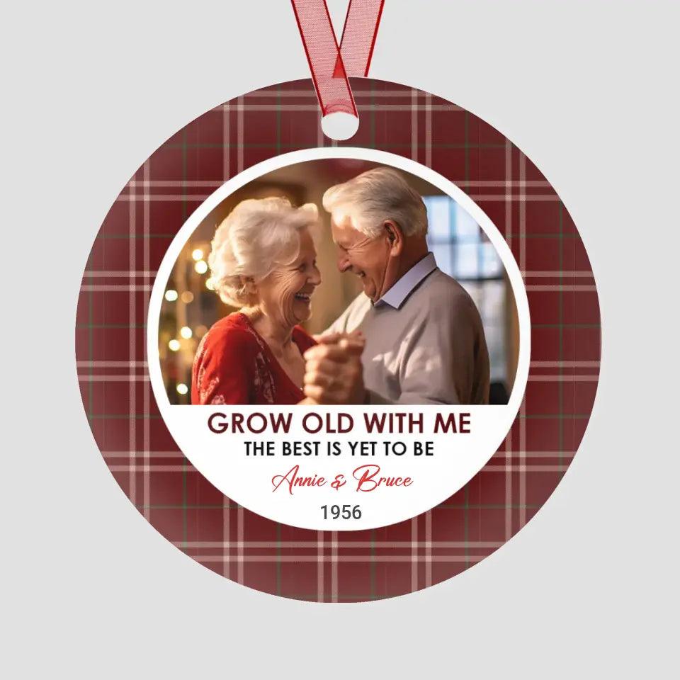 Grow Old With Me - Custom Photo - Personalized Gift For Couples - Ceramic Ornament from PrintKOK costs $ 19.99