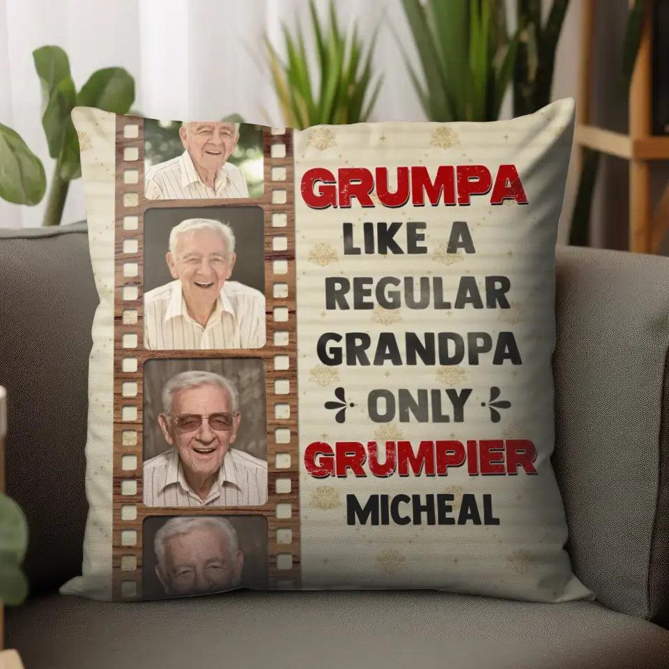 Grumpa Like A Regular Grandpa - Custom Photo - Personalized Gifts For Grandpa - Pillow from PrintKOK costs $ 39.99