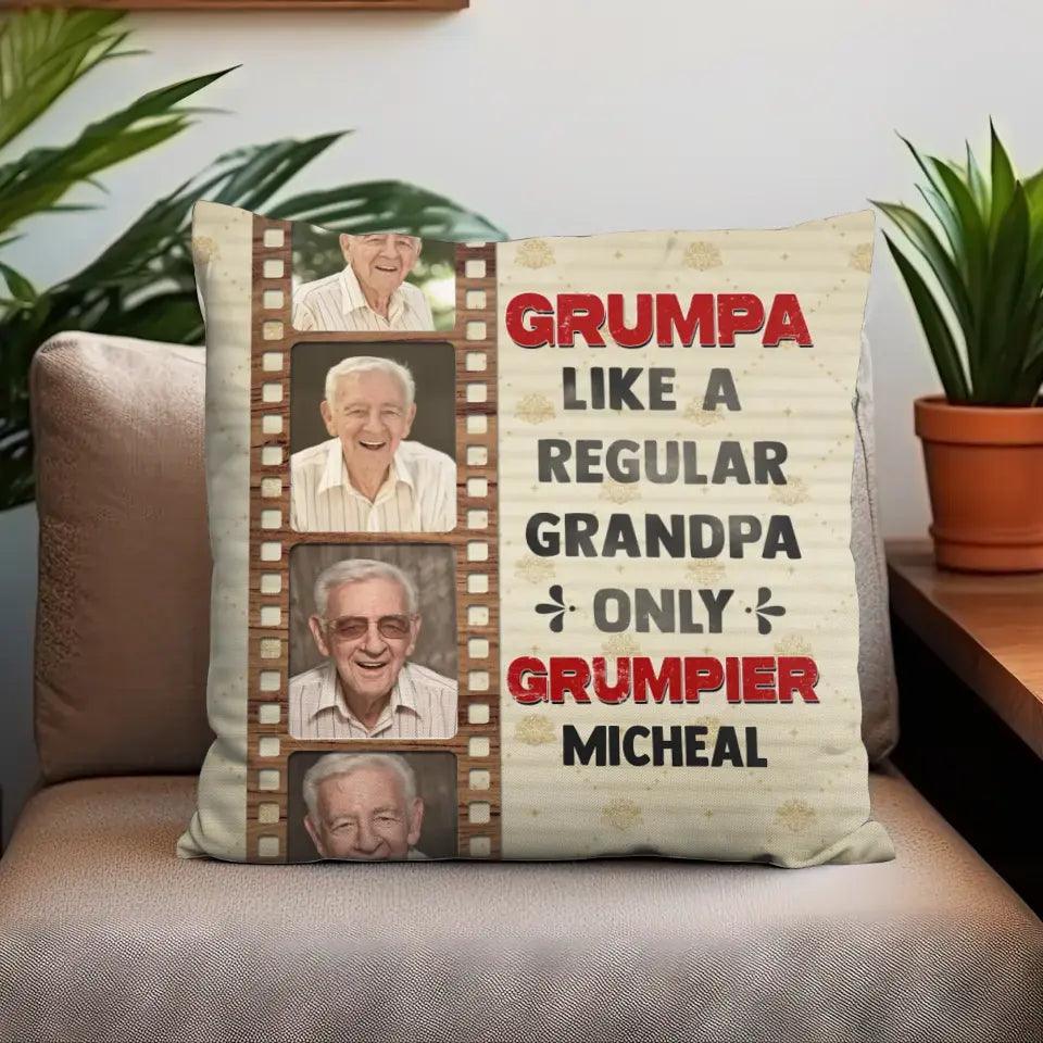 Grumpa Like A Regular Grandpa - Custom Photo - Personalized Gifts For Grandpa - Pillow from PrintKOK costs $ 38.99