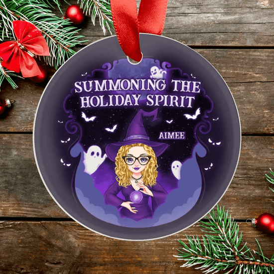 Holiday Spirit - Custom Name - Personalized Gifts For Bestie - Ceramic Ornament from PrintKOK costs $ 23.99