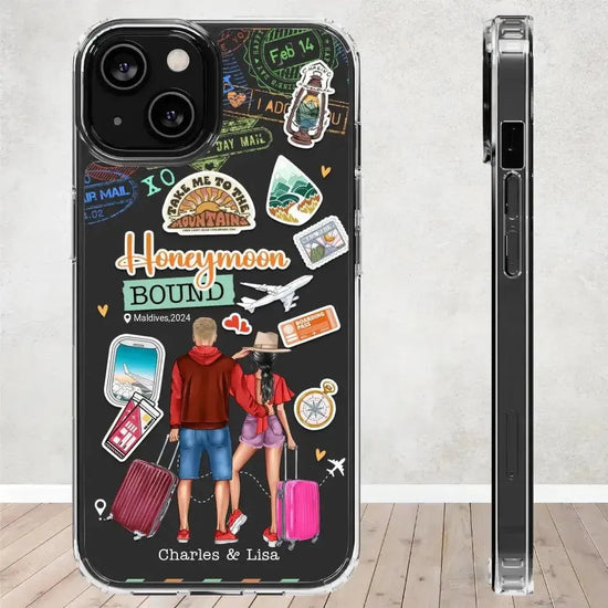 Honeymoon Bound - Personalized Gifts For Couples - Clear Phone Case from PrintKOK costs $ 27.99