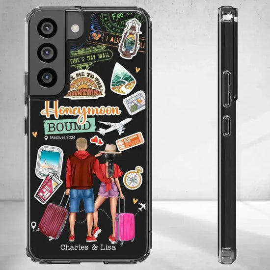 Honeymoon Bound - Personalized Gifts For Couples - Clear Phone Case from PrintKOK costs $ 27.99