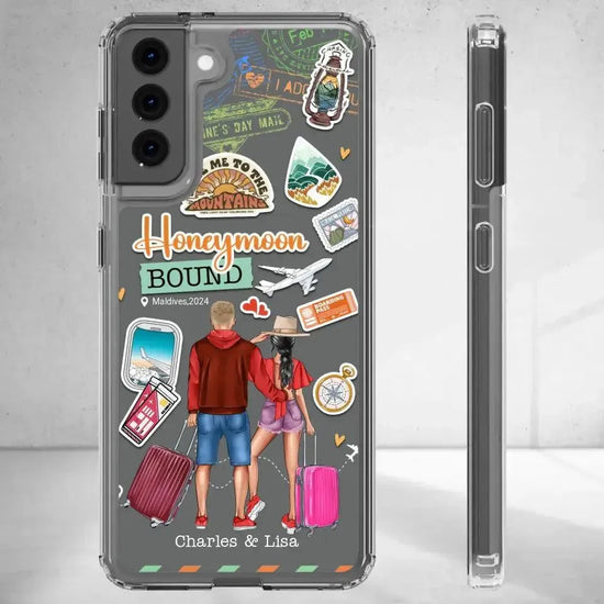 Honeymoon Bound - Personalized Gifts For Couples - Clear Phone Case from PrintKOK costs $ 27.99