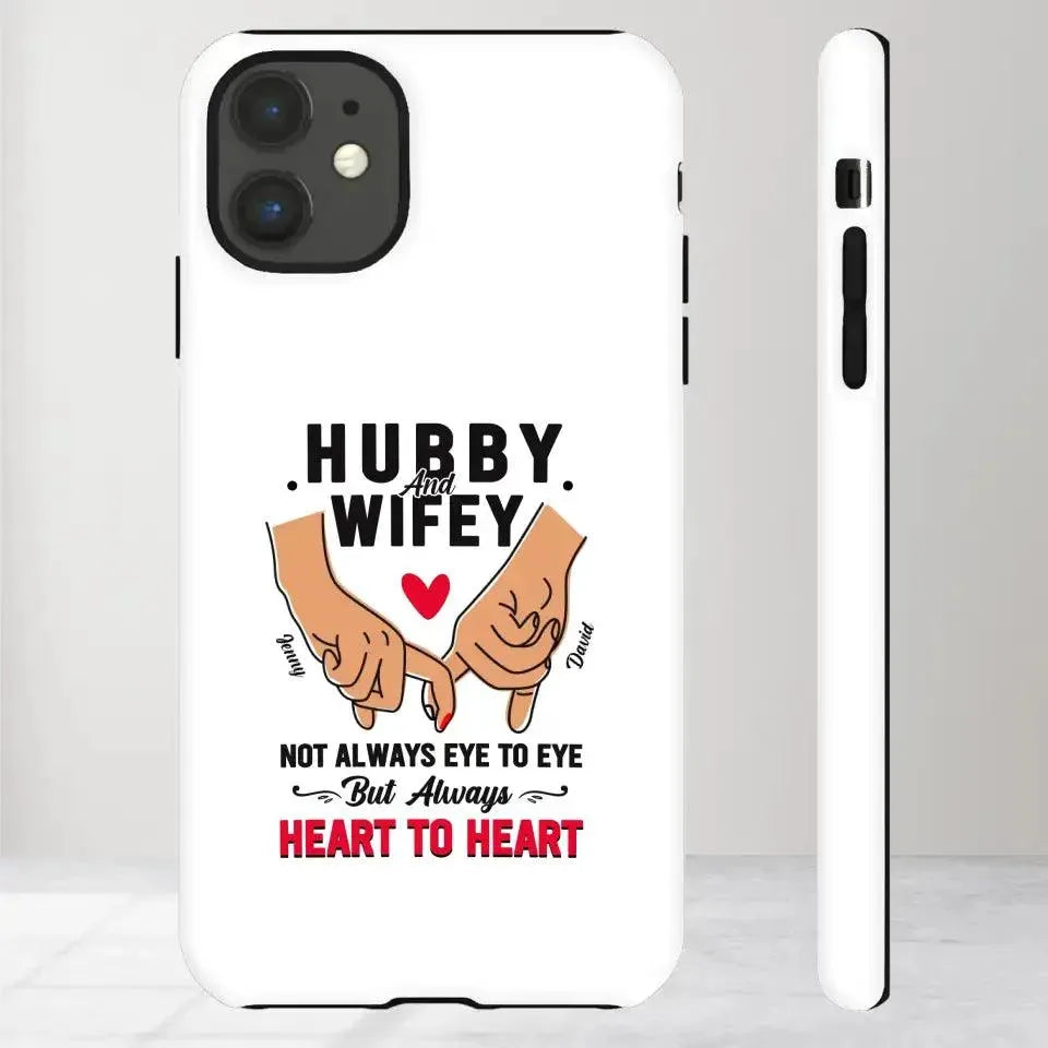 Hubby and Wifey - Personalized Gifts For Couples - iPhone Tough Phone Case from PrintKOK costs $ 29.99