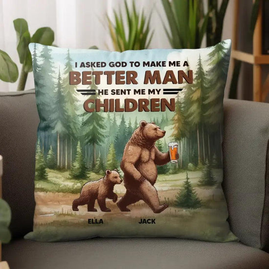 I Asked God - Personalized Gifts For Dad - Pillow from PrintKOK costs $ 39.99