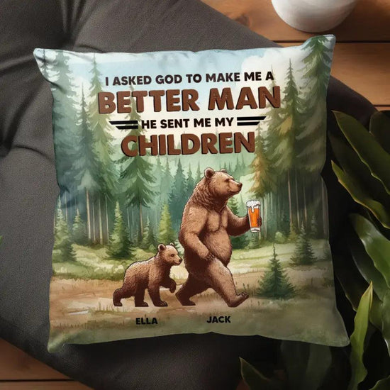 I Asked God - Personalized Gifts For Dad - Pillow from PrintKOK costs $ 38.99