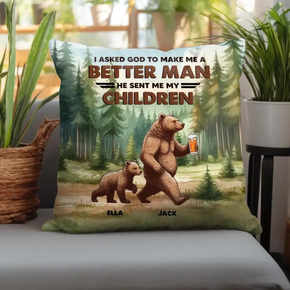 I Asked God - Personalized Gifts For Dad - Pillow from PrintKOK costs $ 41.99