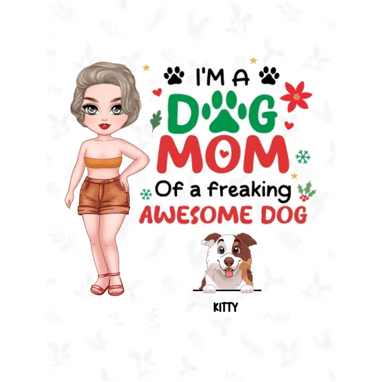 I'm A Dog Mom Of Freaking Awesome Dogs - Custom Name - Personalized Gifts For Dog Lovers - Blanket from PrintKOK costs $ 47.99