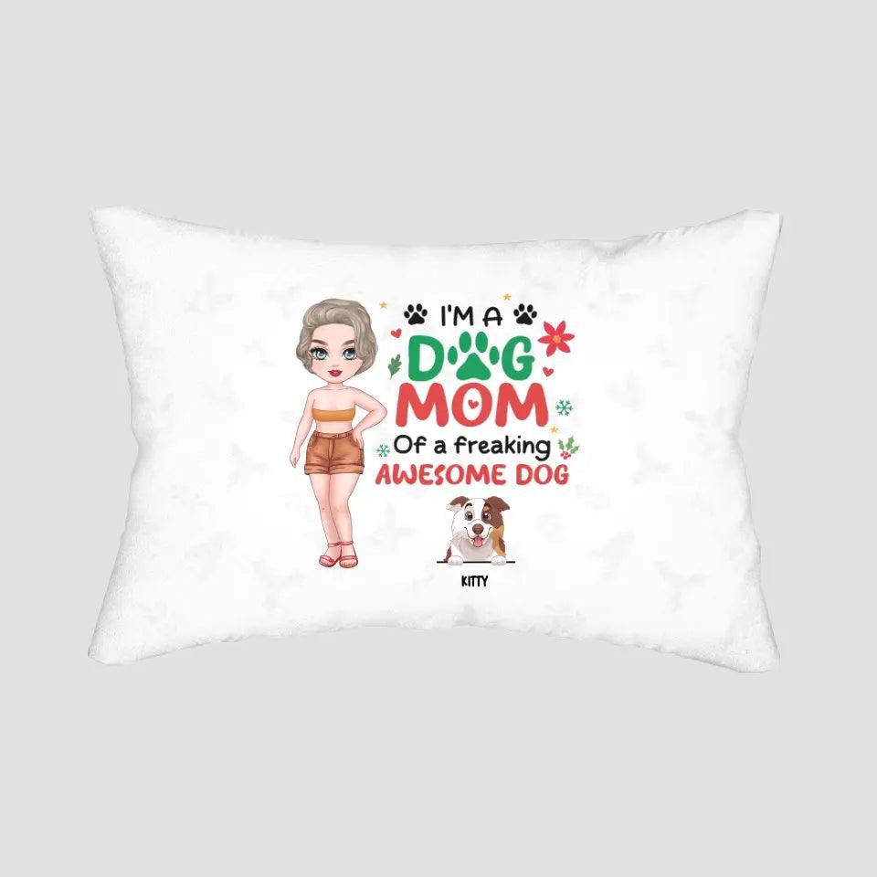I'm A Dog Mom Of Freaking Awesome Dogs - Custom Name - Personalized Gifts For Dog Lovers - Blanket from PrintKOK costs $ 35.99