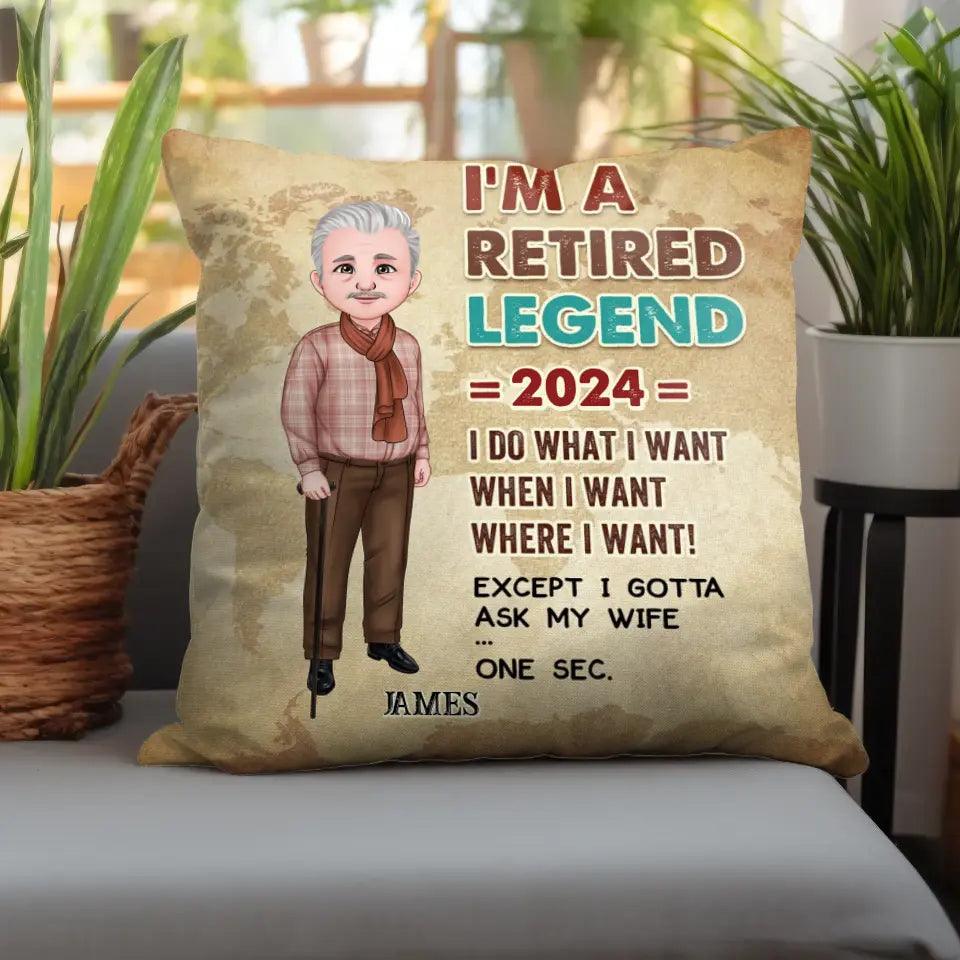 I'm A Retired Legend - Personalized Gifts For Grandpa - Pillow from PrintKOK costs $ 39.99