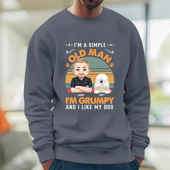 I'm A Simple Old Man - Custom Name - Personalized Gifts for Dog Lovers - Unisex Sweater from PrintKOK costs $ 45.99