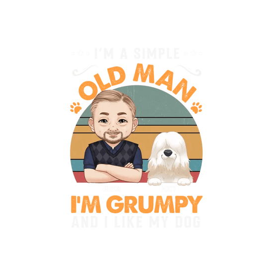 I'm A Simple Old Man - Custom Name - Personalized Gifts for Dog Lovers - Unisex Sweater from PrintKOK costs $ 45.99