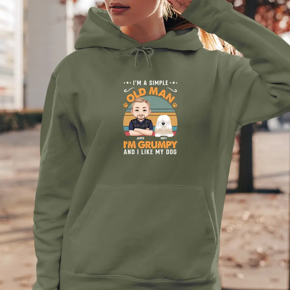 I'm A Simple Old Man - Custom Name - Personalized Gifts for Dog Lovers - Unisex Sweater