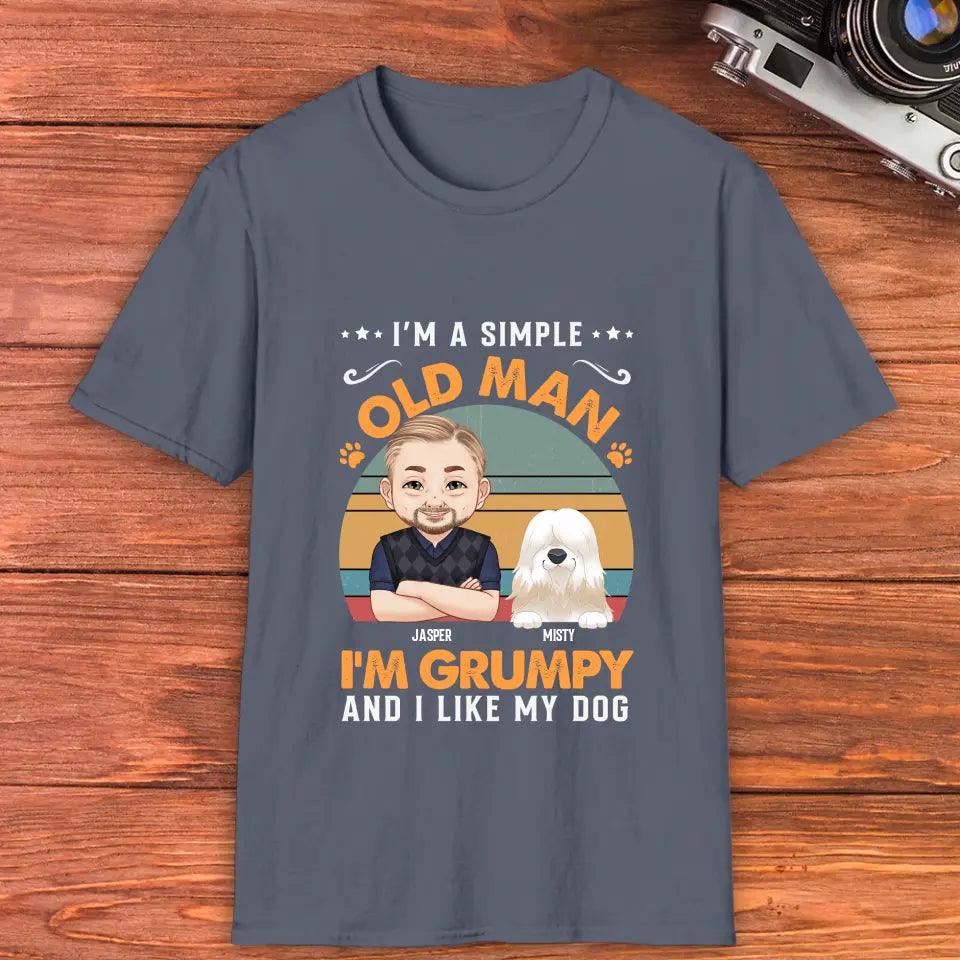 I'm A Simple Old Man - Custom Pet - Personalized Gifts For Dog Lovers - Unisex T-shirt from PrintKOK costs $ 29.99