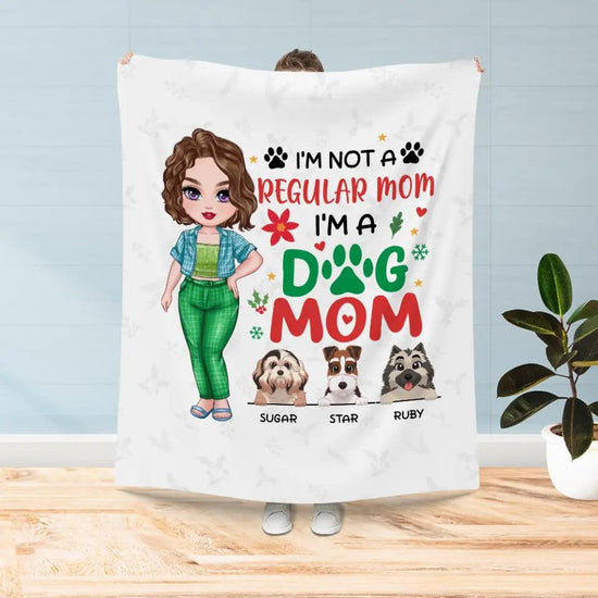 I'm Not A Regular Mom I'm A Dog Mom - Custom Name - Personalized Gifts For Dog Lovers - Blanket from PrintKOK costs $ 47.99