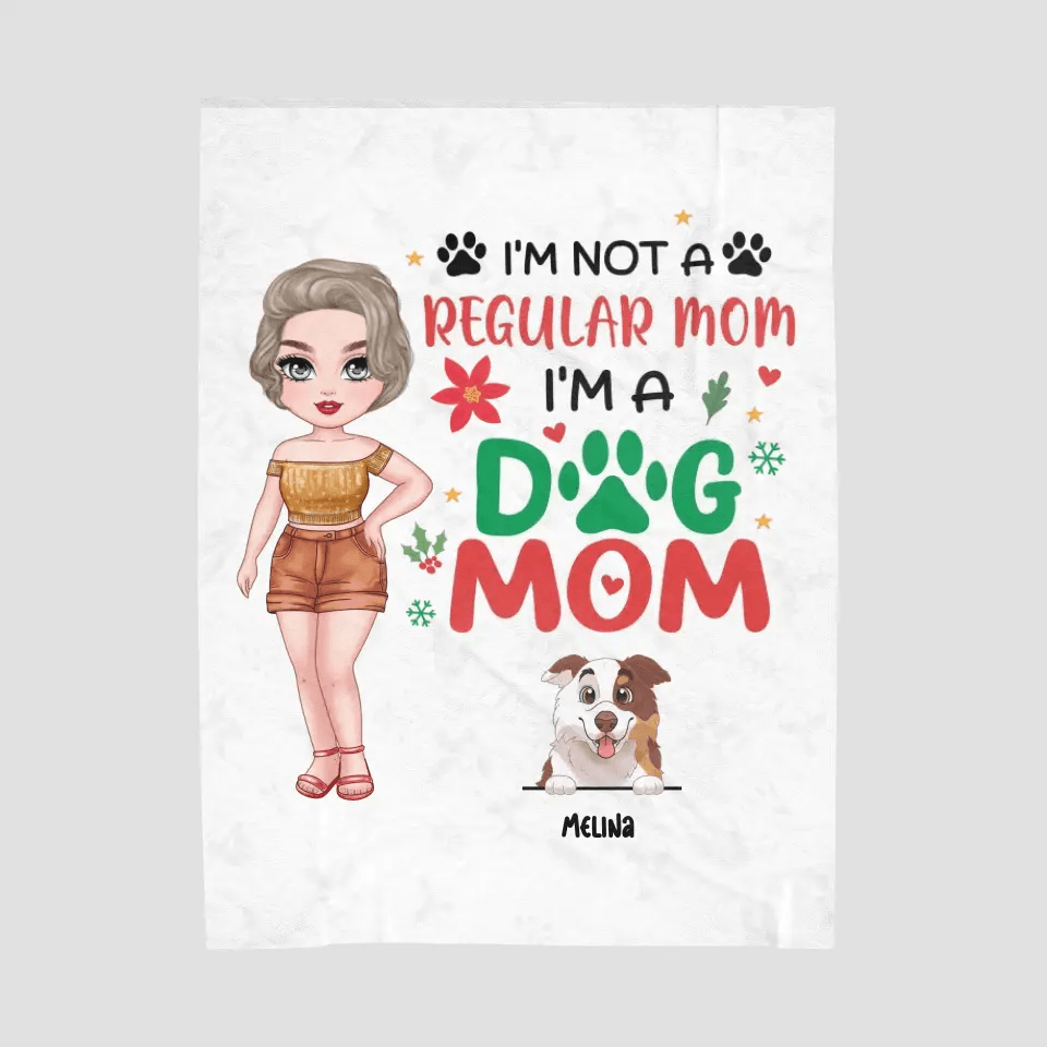 I'm Not A Regular Mom I'm A Dog Mom - Custom Name - Personalized Gifts For Dog Lovers - Blanket from PrintKOK costs $ 64.99
