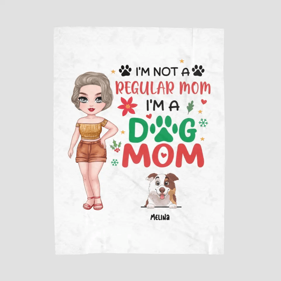 I'm Not A Regular Mom I'm A Dog Mom - Custom Name - Personalized Gifts For Dog Lovers - Blanket from PrintKOK costs $ 76.99