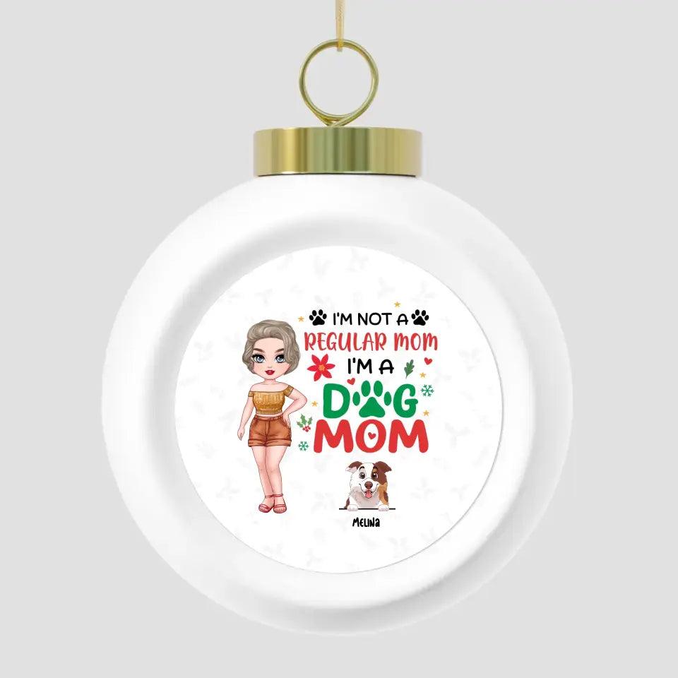I'm Not A Regular Mom I'm A Dog Mom - Custom Name - Personalized Gifts For Dog Lovers - Glass Ornament from PrintKOK costs $ 19.99