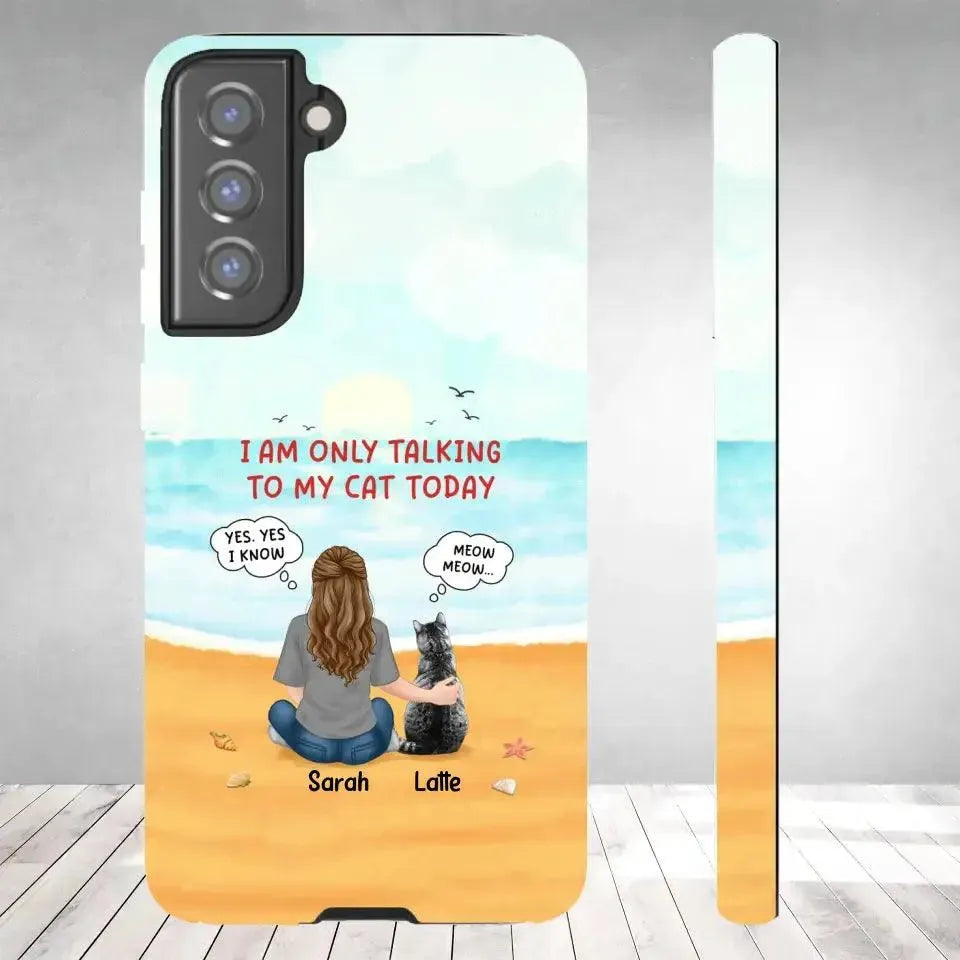 I'm Only Talking To My Cat Today - Personalized Samsung Tough Phone Case from PrintKOK costs $ 29.99