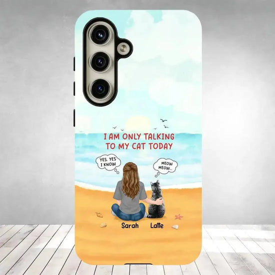 I'm Only Talking To My Cat Today - Personalized Samsung Tough Phone Case from PrintKOK costs $ 29.99