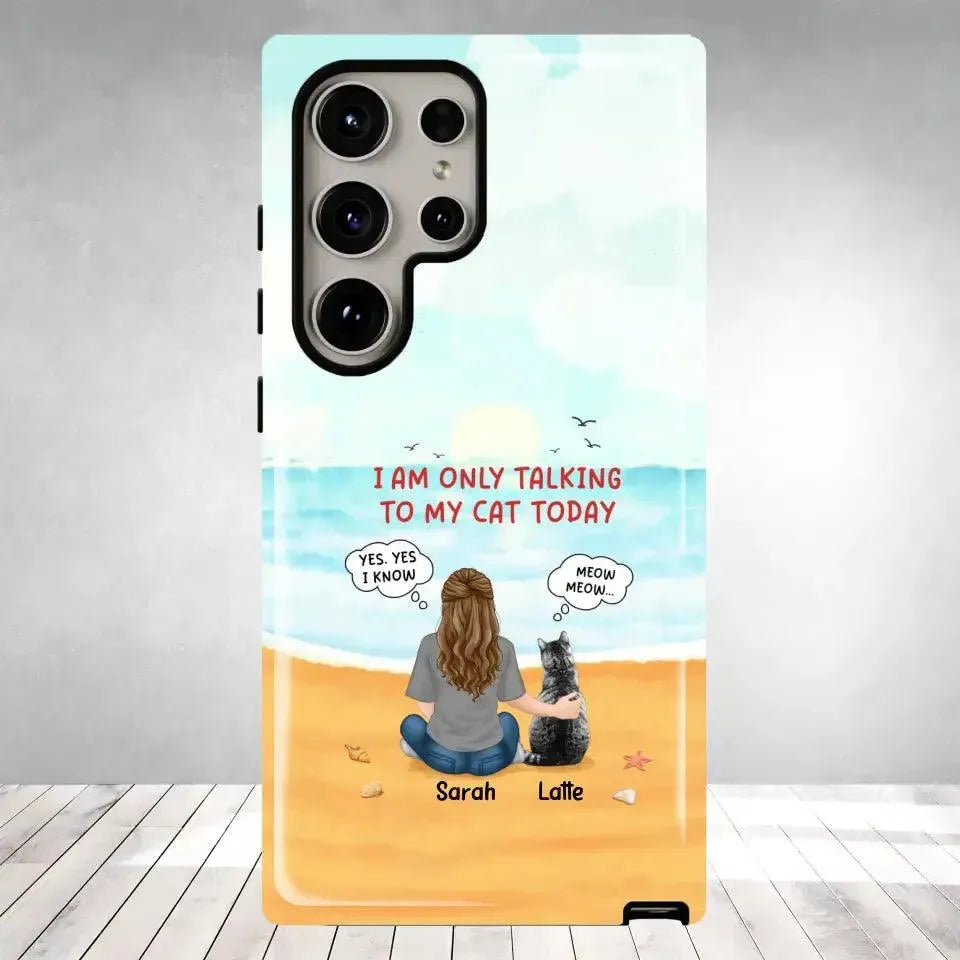 I'm Only Talking To My Cat Today - Personalized Samsung Tough Phone Case from PrintKOK costs $ 29.99