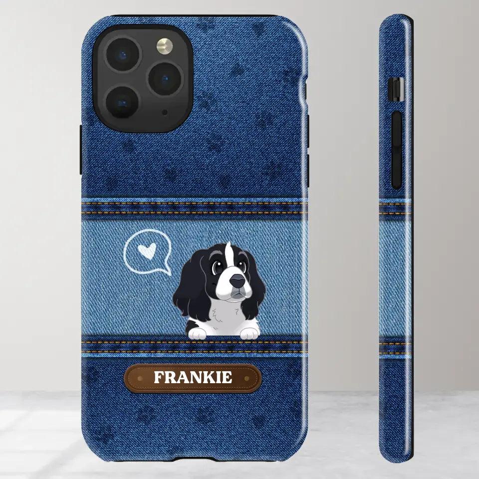 Love Dog Jean - Custom Name - Personalized Gifts For Dog Lovers - iPhone Tough Phone Case from PrintKOK costs $ 29.99