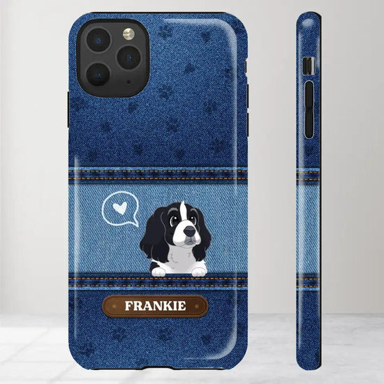 Love Dog Jean - Custom Name - Personalized Gifts For Dog Lovers - iPhone Tough Phone Case from PrintKOK costs $ 29.99