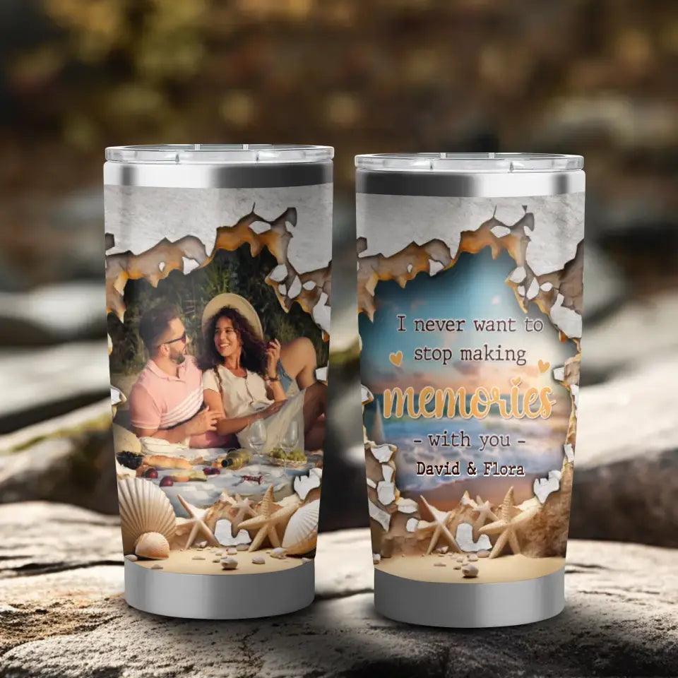 Making Memories With You - Custom Photo - Personalized Gifts For Couple - 20oz Tumbler from PrintKOK costs $ 35.99
