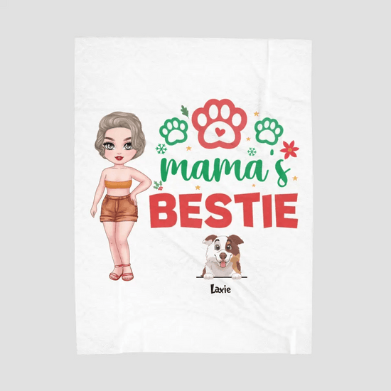 Mama's Bestie - Custom Name - Personalized Gifts For Dog Lovers - Blanket from PrintKOK costs $ 76.99