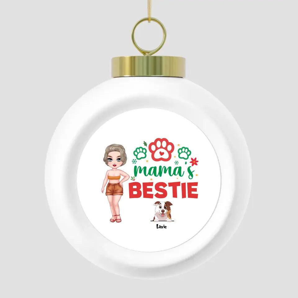 Mama's Bestie - Custom Name - Personalized Gifts For Dog Lovers - Metal Ornament from PrintKOK costs $ 19.99