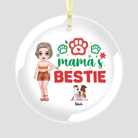 Mama's Bestie - Custom Name - Personalized Gifts For Dog Lovers - Metal Ornament from PrintKOK costs $ 26.99