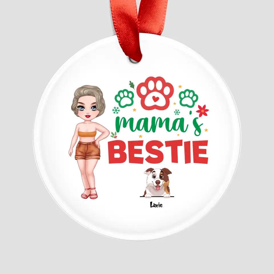 Mama's Bestie - Custom Name - Personalized Gifts For Dog Lovers - Metal Ornament from PrintKOK costs $ 23.99