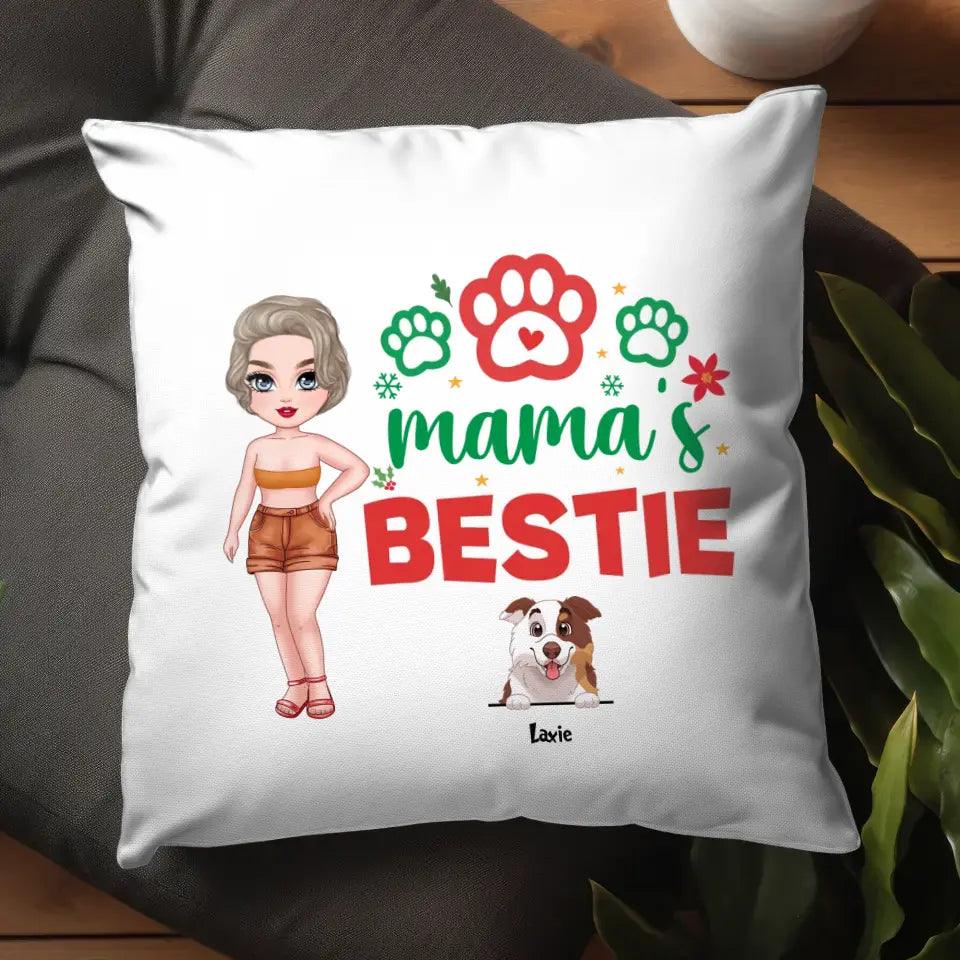 Mama's Bestie - Custom Name - Personalized Gifts for Dog Lovers - Pillow from PrintKOK costs $ 38.99