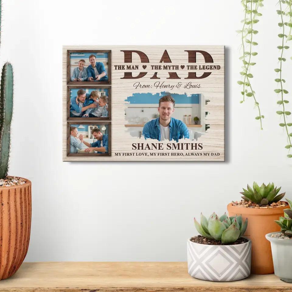 Father's Day photo frame with a heartwarming message, perfect for celebrating and cherishing special moments with dad.