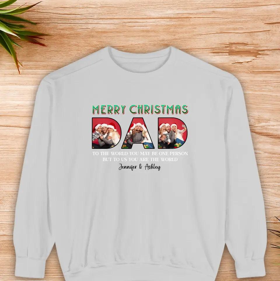 Merry Christmas Dad - Custom Photo - Personalized Gifts For Dad - Family Sweater from PrintKOK costs $ 48.99