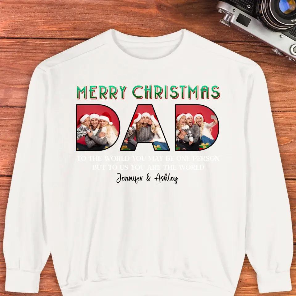 Merry Christmas Dad - Custom Photo - Personalized Gifts For Dad - Family Sweater from PrintKOK costs $ 45.99