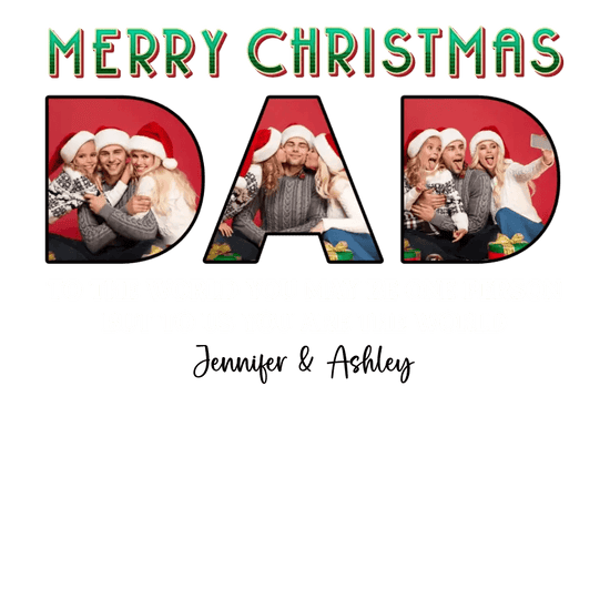 Merry Christmas Dad - Custom Photo - Personalized Gifts For Dad - Family Sweater from PrintKOK costs $ 48.99
