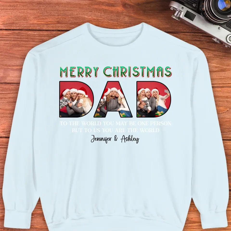 Merry Christmas Dad - Custom Photo - Personalized Gifts For Dad - Family Sweater from PrintKOK costs $ 45.99