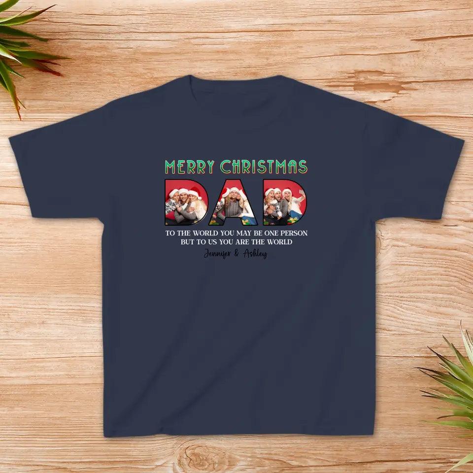 Merry Christmas Daddy - Custom Photo - Personalized Gifts For Dad - Family T-Shirt from PrintKOK costs $ 30.99