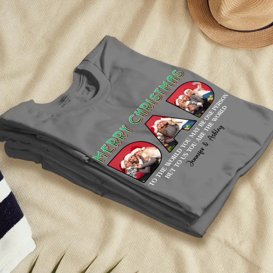 Merry Christmas Daddy - Custom Photo - Personalized Gifts For Dad - Family T-Shirt from PrintKOK costs $ 30.99